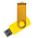 Флеш накопитель USB 2.0 Twister Сolor Mix 16GB, пластик Софт Тач/металл, желтый/желтый_желтый 2