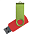 Флеш накопитель USB 2.0 Twister Сolor Mix 16GB, пластик Софт Тач/металл, красный/светло-зеленый_красный 10