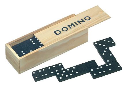 Классическая игра домино DOMINO, черный, дерево