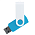 Флеш накопитель USB 2.0 Twister Сolor Mix 16GB, пластик Софт Тач/металл, голубой/белый_голубой 7