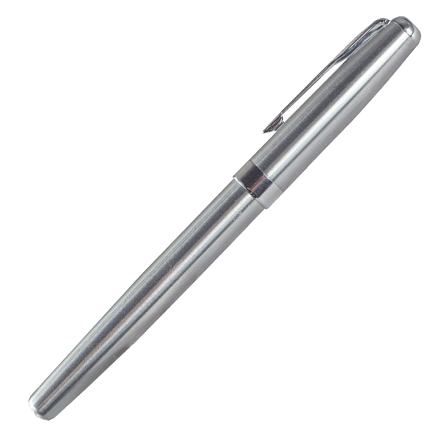 Ручка роллер, металлическая, серебристая