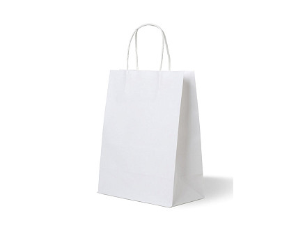 Пакет бумажный с плетеными ручками, размер 35*15*45 см, белый