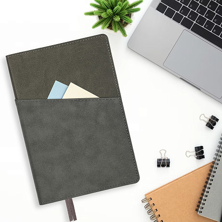 Ежедневник Smart Porta Nuba Latte Print Sample А5, серый/темно-серый, недатированный, в твердой обложке