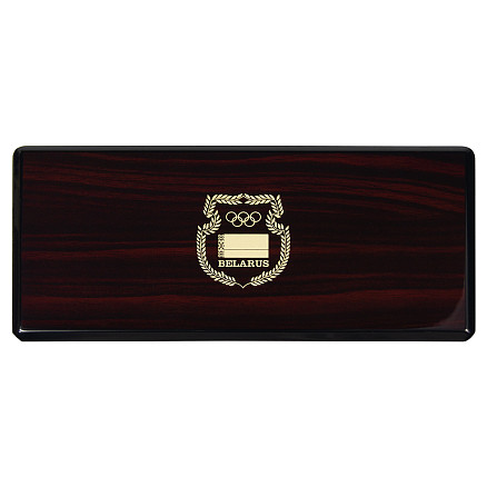 Футляр для одной или двух ручек, розовое дерево, темно-коричневый, в подарочной коробке