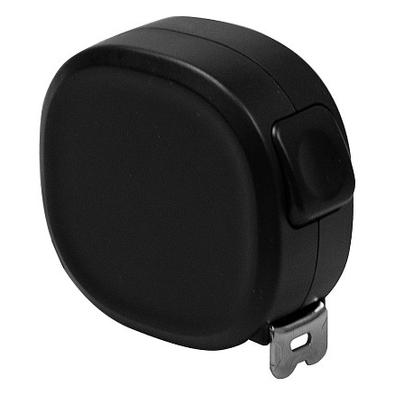 Рулетка Tools Trecker 3 метра, черная, пластиковая, с трещоткой и ремешком