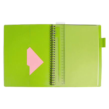 Ежедневник Flexy Verde Sivilia B5 на пружине, серо-салатовый, недатированный, в гибкой обложке