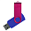 Флеш накопитель USB 2.0 Twister Сolor Mix 16GB, пластик Софт Тач/металл, синий/розовый_синий 3