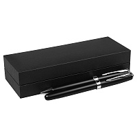 Набор ручек King Solution, черный (ручка шариковая, роллер) в подарочной коробке Сagliari