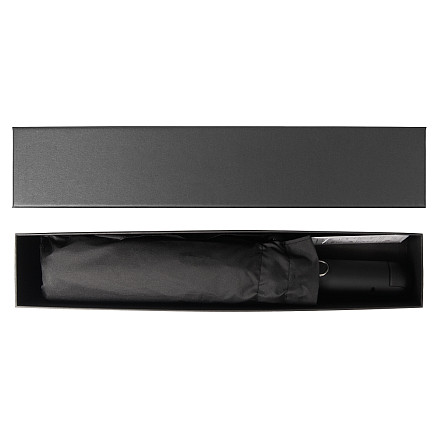 Зонт складной автоматический с фонариком Forest Walker, диаметр 108 см, 8 панелей, со светоотражающей полосой в подарочной коробке, черный