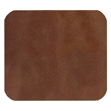 Шеврон Rectangle Smooth Leather размер 40*35 мм, коричневый, со скругленными углами