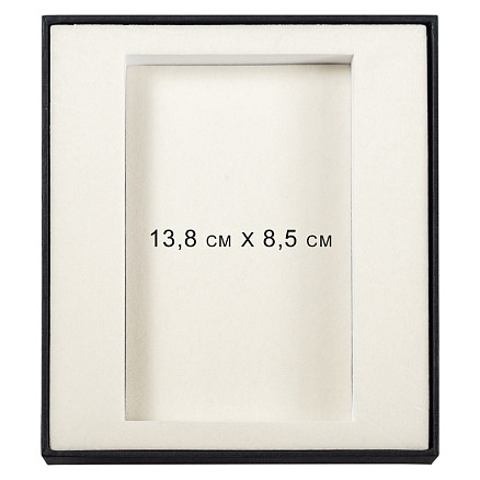 Коробка подарочная, размер 16*14*2 см, Solution Superior Linen, черная, бежевый ложемент с прямоугольной вырубкой