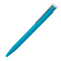 Ручка шариковая CONSUL SOFT, пластик, софт тач, голубой/белый