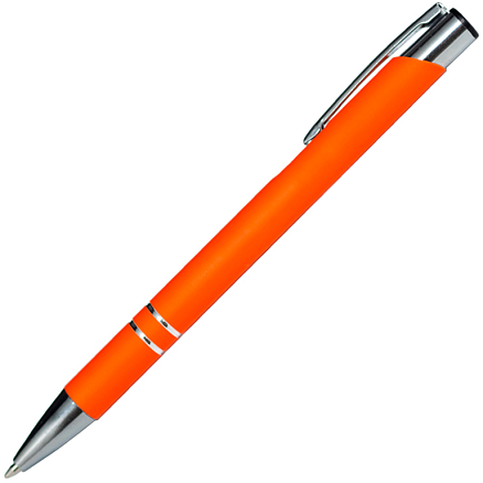 Ручка шариковая, Legend Soft Touch Mirror Silver, оранжевая