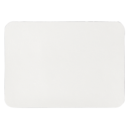 Шеврон Rectangle Cowhide размер 50*70 мм, белый, со скругленными углами