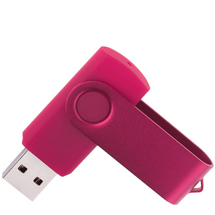 Флеш накопитель USB 2.0 Twister 8GB, пластик Софт Тач/металл, розовый/розовый