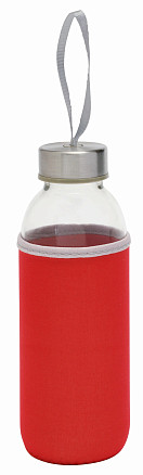 Стеклянная бутылка TAKE WELL, красная, прозрачная