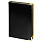 Ежедневник полудатированный Classic Pristine Gold А5, черный с золотом, с металлическими уголками, в твердой обложке с поролоном_ЧЕРНЫЙ/ЗОЛОТО