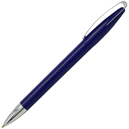 Ручка шариковая, пластиковая, металлическая, синяя/серебристая