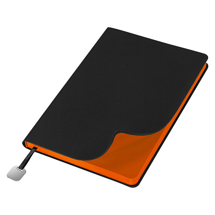 Ежедневник Flexy Latte Soft Touch Black Edition Color А5, черный/оранжевый, недатированный, в гибкой обложке