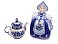 Набор Гжель: кукла на чайник, чайник заварной с росписью small_img_1