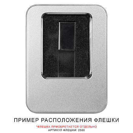 Футляр Кристалл для флеш накопителя металлический, размер 11,5*8,5 см, серебристый