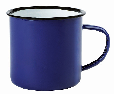Кружка эмалированная RETRO CUP, синяя, белая