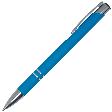 Ручка шариковая, COSMO Soft Touch, металлическая, голубой