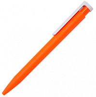 Ручка шариковая CONSUL SOFT, пластик, софт тач, оранжевый/белый