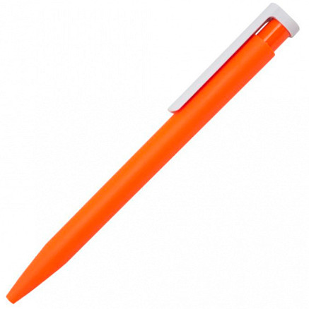 Ручка шариковая CONSUL SOFT, пластиковая, софт тач, оранжевая/белая