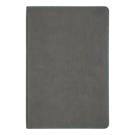 Ежедневник Flexy Latte А5, серый с бирюзовым срезом, недатированный, в гибкой обложке