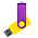 Флеш накопитель USB 2.0 Twister Сolor Mix 16GB, пластик Софт Тач/металл, желтый/фиолетовый_желтый 5
