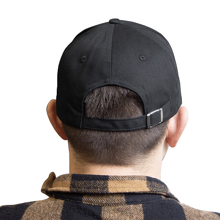 Кепка 6-панельная  Shefild  250, c белым сендвичем, черная