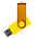 Флеш накопитель USB 2.0 Twister Сolor Mix 16GB, пластик Софт Тач/металл, желтый/золотистый_желтый 1