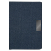 Блокнот Forest Alfa Libra Fabrique А5 с металлическим декоративным элементом, недатированный, в твердой обложке, темно-синий