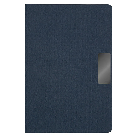 Блокнот Forest Alfa Libra Fabrique А5 с металлическим декоративным элементом, недатированный, в твердой обложке, темно-синий