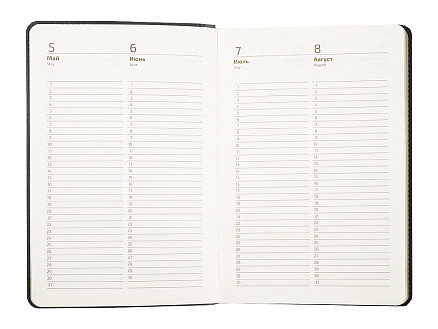 Ежедневник Flexy Latte А5, серый с бирюзовым срезом, недатированный, в гибкой обложке