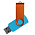 Флеш накопитель USB 2.0 Twister Сolor Mix 16GB, пластик Софт Тач/металл, голубой/оранжевый_голубой