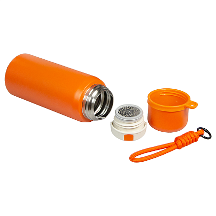 Термос вакуумный стальной La Vie Print Sample Lada с ремувкой  двухстеночный 500 мл матовый в подарочной упаковке, оранжевый