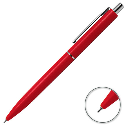 Ручка шариковая, пластиковая, красная/серебристая, Best Point