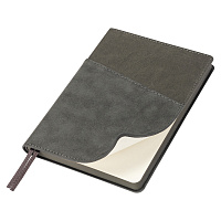 Ежедневник Flexy Smart Porta Nuba Latte A5, серый/темно-серый, недатированный, в гибкой обложке