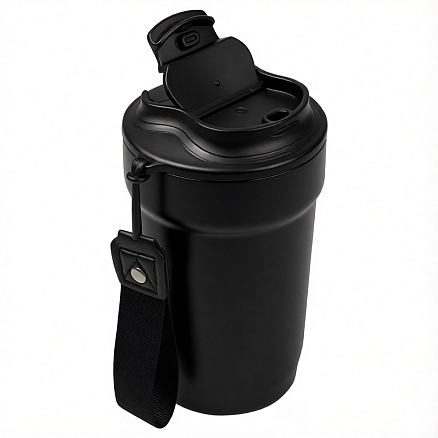 Термокружка Nara, вакуумная, стальная, 410 мл, матовая, черная