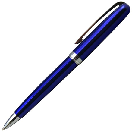 Ручка шариковая, металлическая, синяя/серебристая, КОНСУЛ