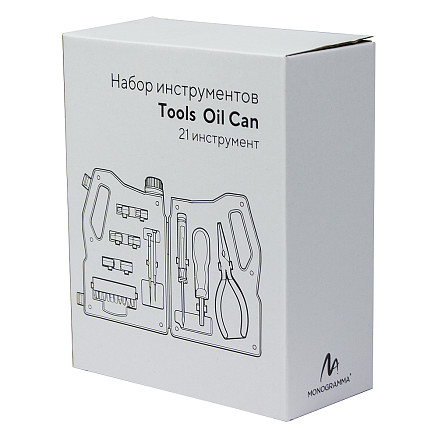 Набор инструментов Tools Oil Can, 21 инструмент,  черный, в пластиковом футляре