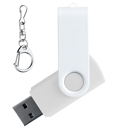 Флеш накопитель USB 2.0 Twister 8GB, пластик Софт Тач/металл, белый/белый