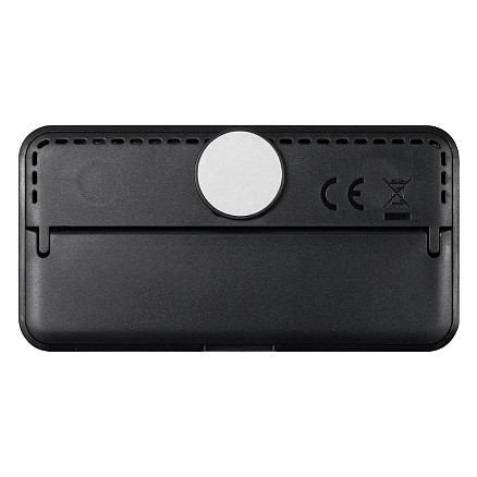 Часы настольные Chronos с термометром и гигрометром, с ж/к дисплеем, черные