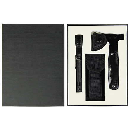 Набор подарочный Solution Trio (телескопический фонарь, складной нож, топор-мультитул)