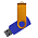 Флеш накопитель USB 2.0 Twister Сolor Mix 16GB, пластик Софт Тач/металл, синий/золотистый_синий 1