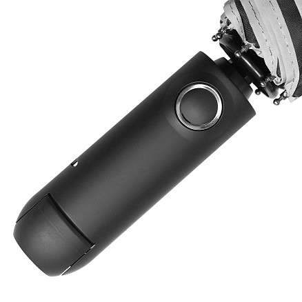 Зонт складной автоматический с фонариком Forest Walker, диаметр 108 см, 8 панелей, со светоотражающей полосой в подарочной коробке, черный