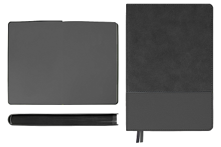 Ежедневник Flexy Treviso Nuba Sand Color Print Sample БЧ А5, серый/серый, недатированный, в гибкой обложке