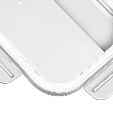 Герметичный контейнер для еды (ланч бокс)  BON VOYAGE, пластиковый, бело-черный, 1100 мл.